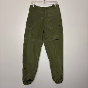Mocean Vintage Cargo Convertible Outdoor Pants Men Large Green Made USA Nylon